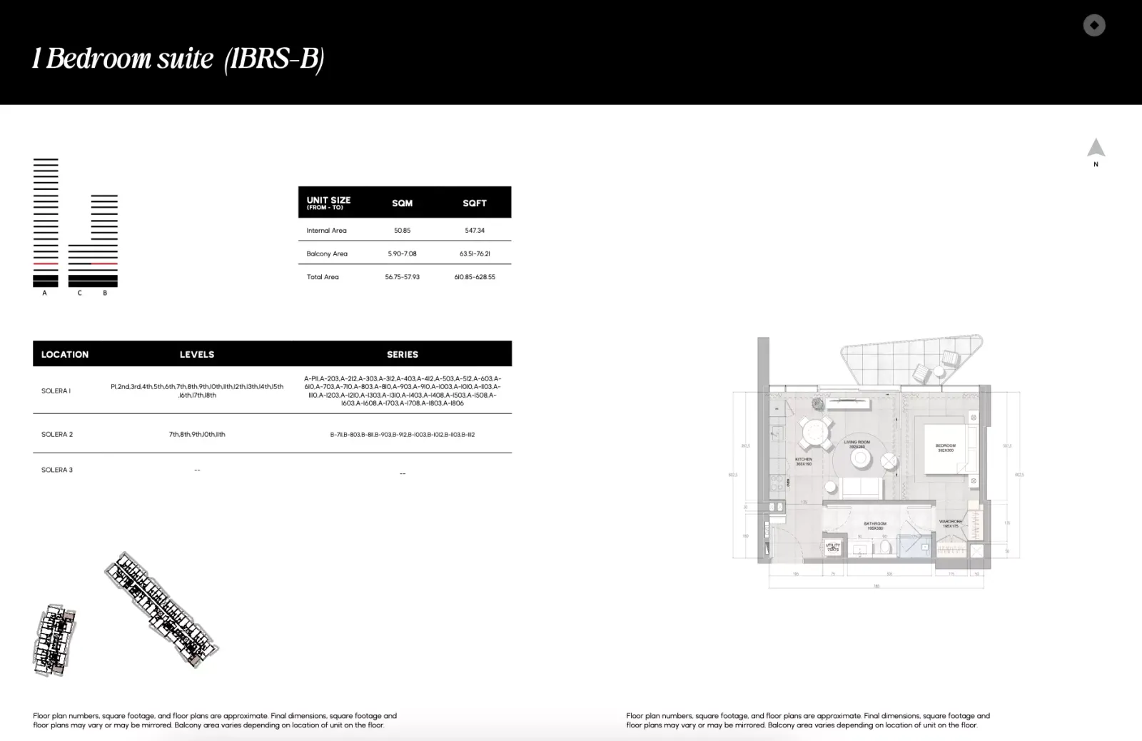 Floor plan for Type 1BRS-B
