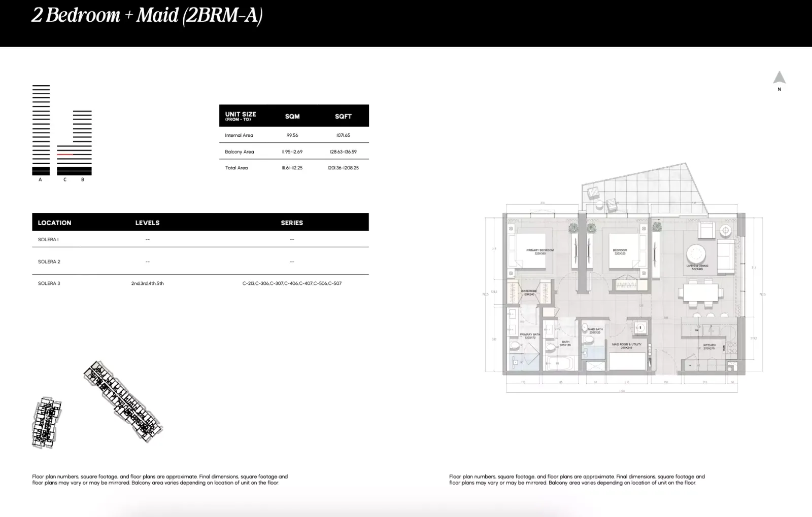 Floor plan for Type 2BRM-A