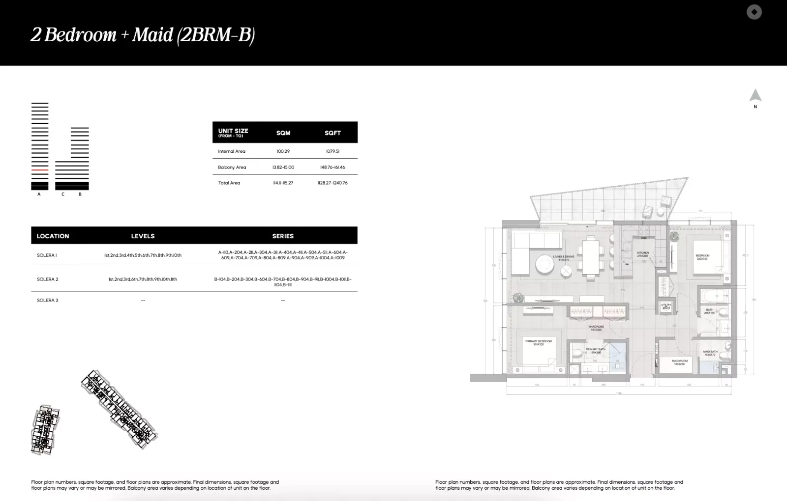 Floor plan for Type 2BRM-B