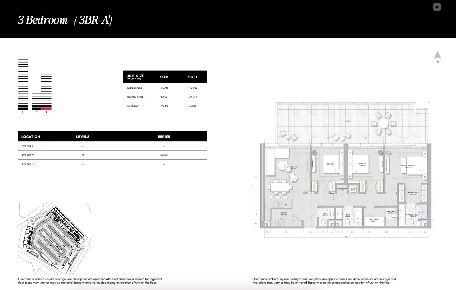 Floor plan for Type 3BR-A1