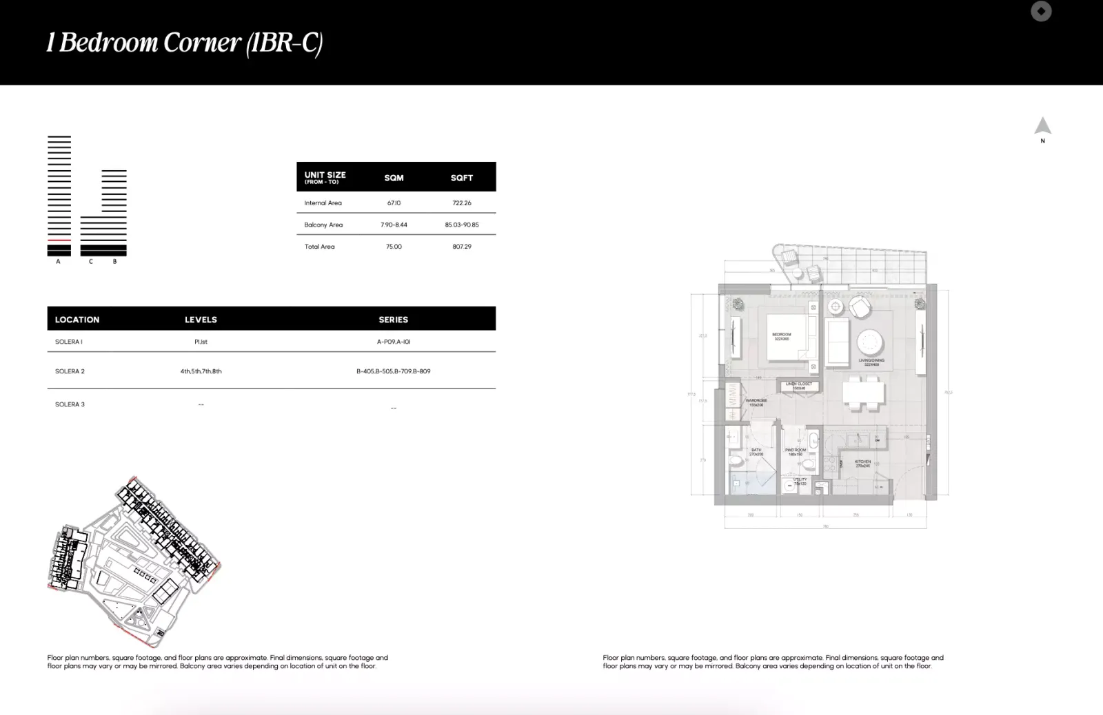 Floor plan for Type 1BR-C