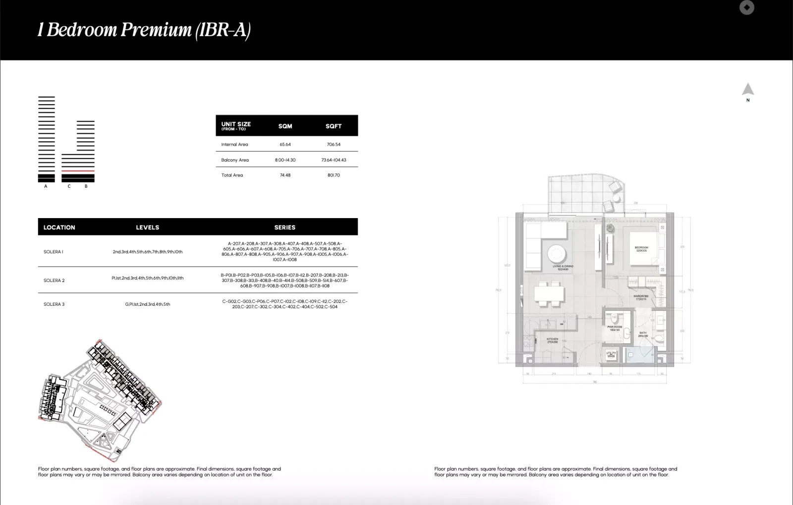 Floor plan for Type 1BR-A