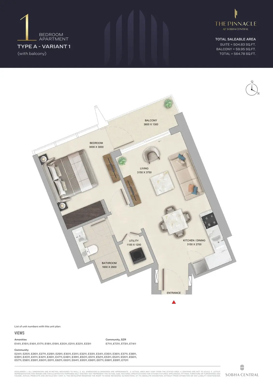 Floor plan for Type A1