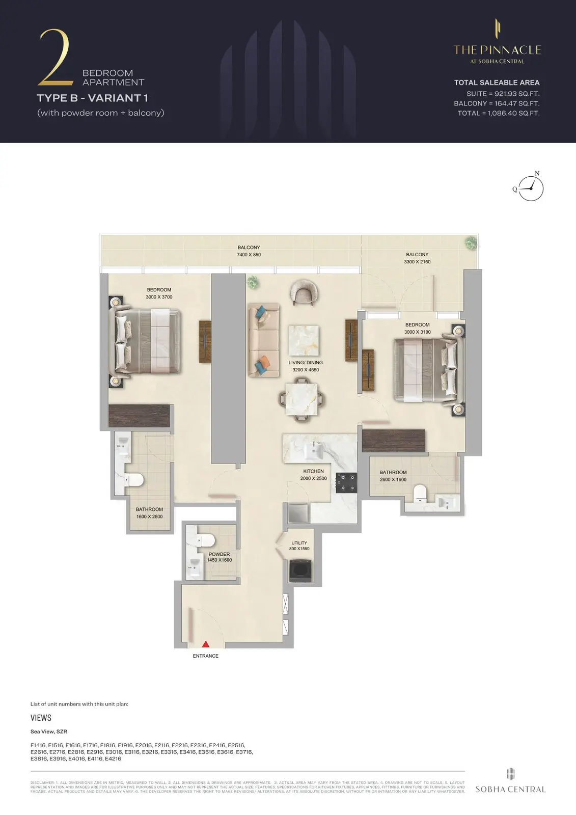 Floor plan for Type B1
