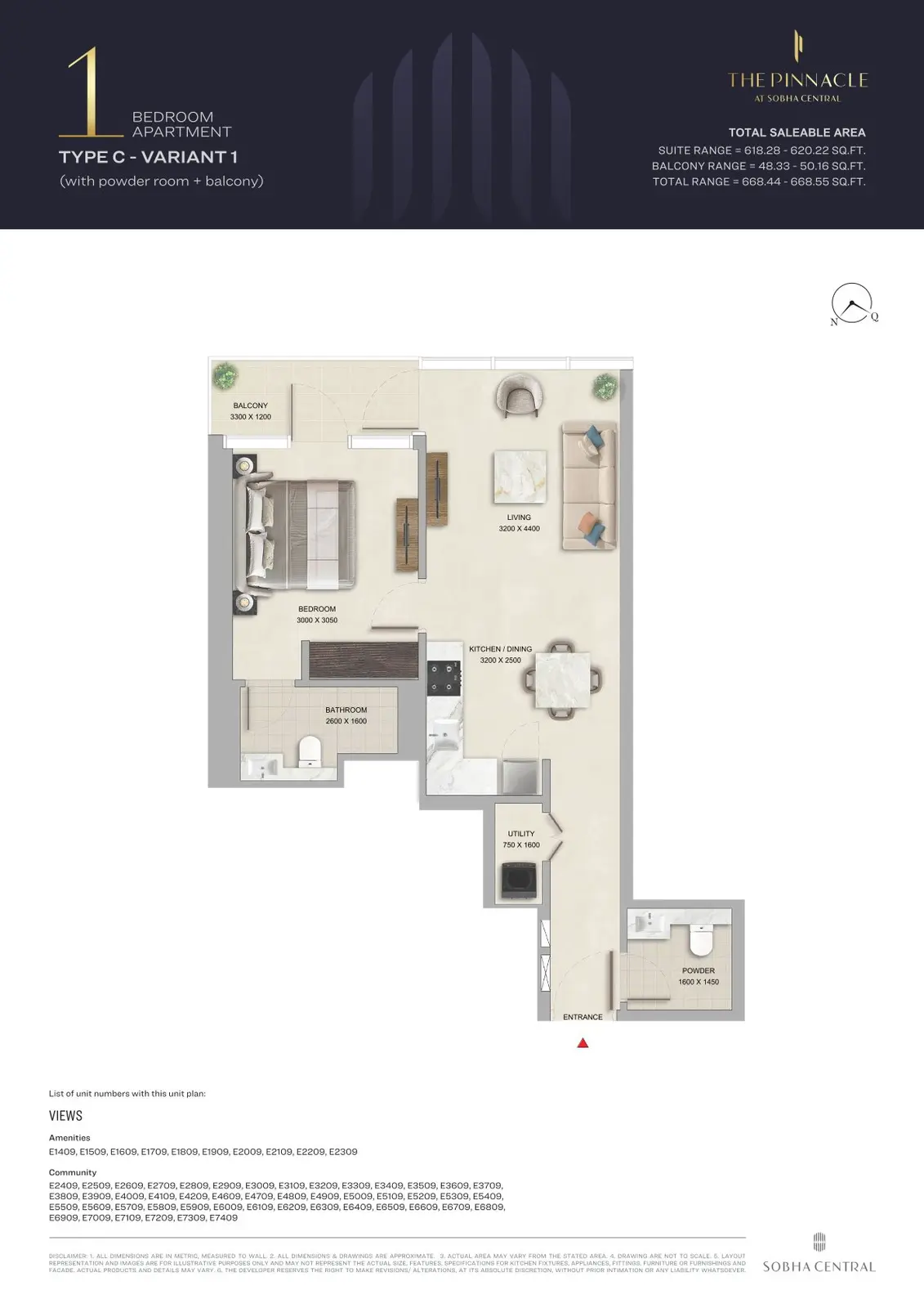 Floor plan for Type C1