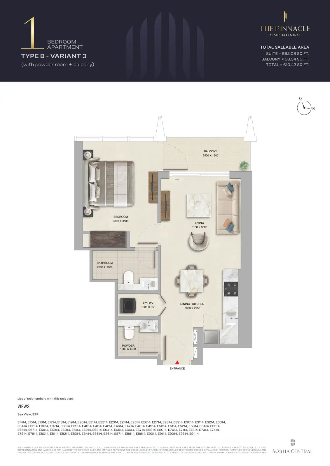 Floor plan for Type B3