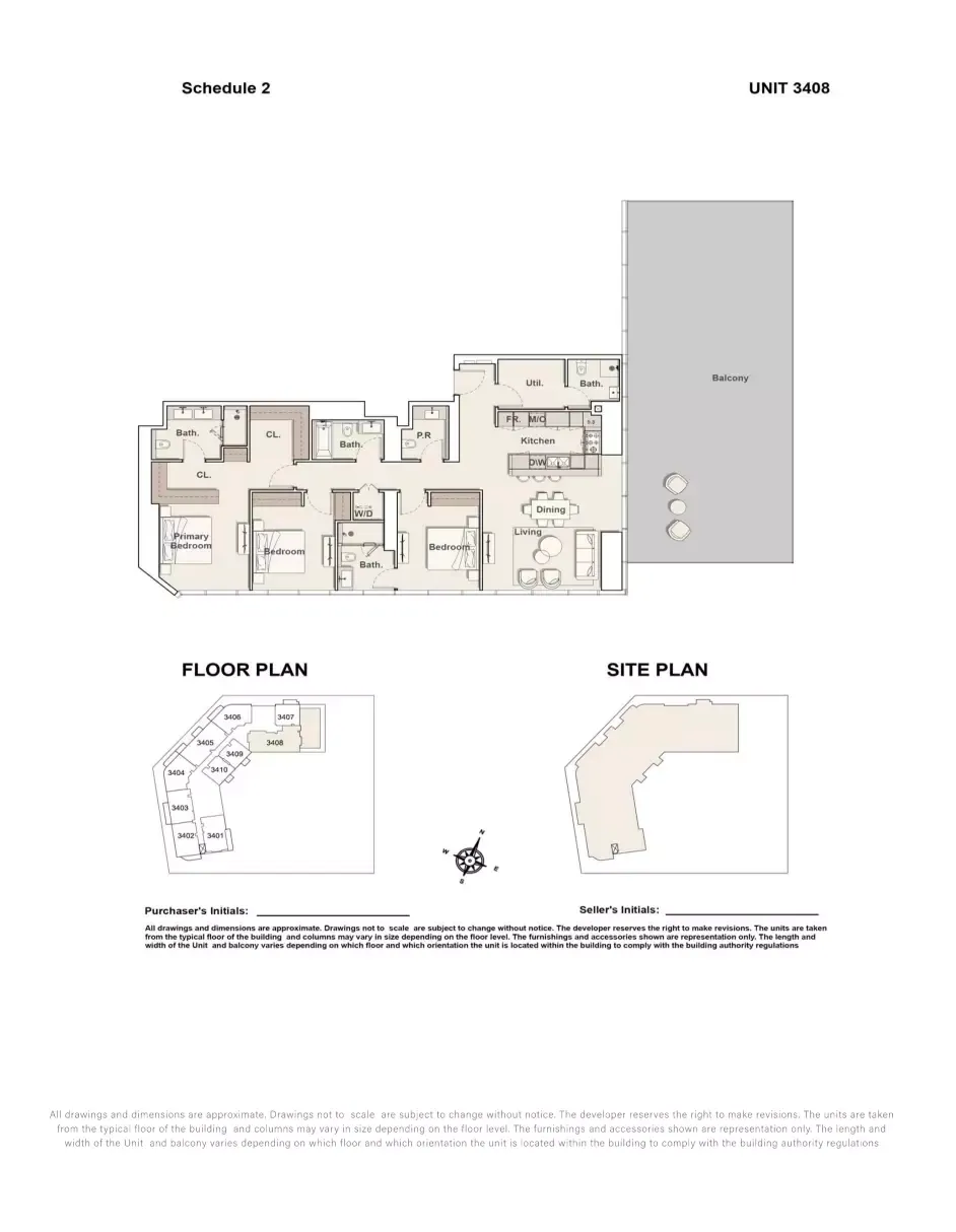 Floor plan for Unit 3408
