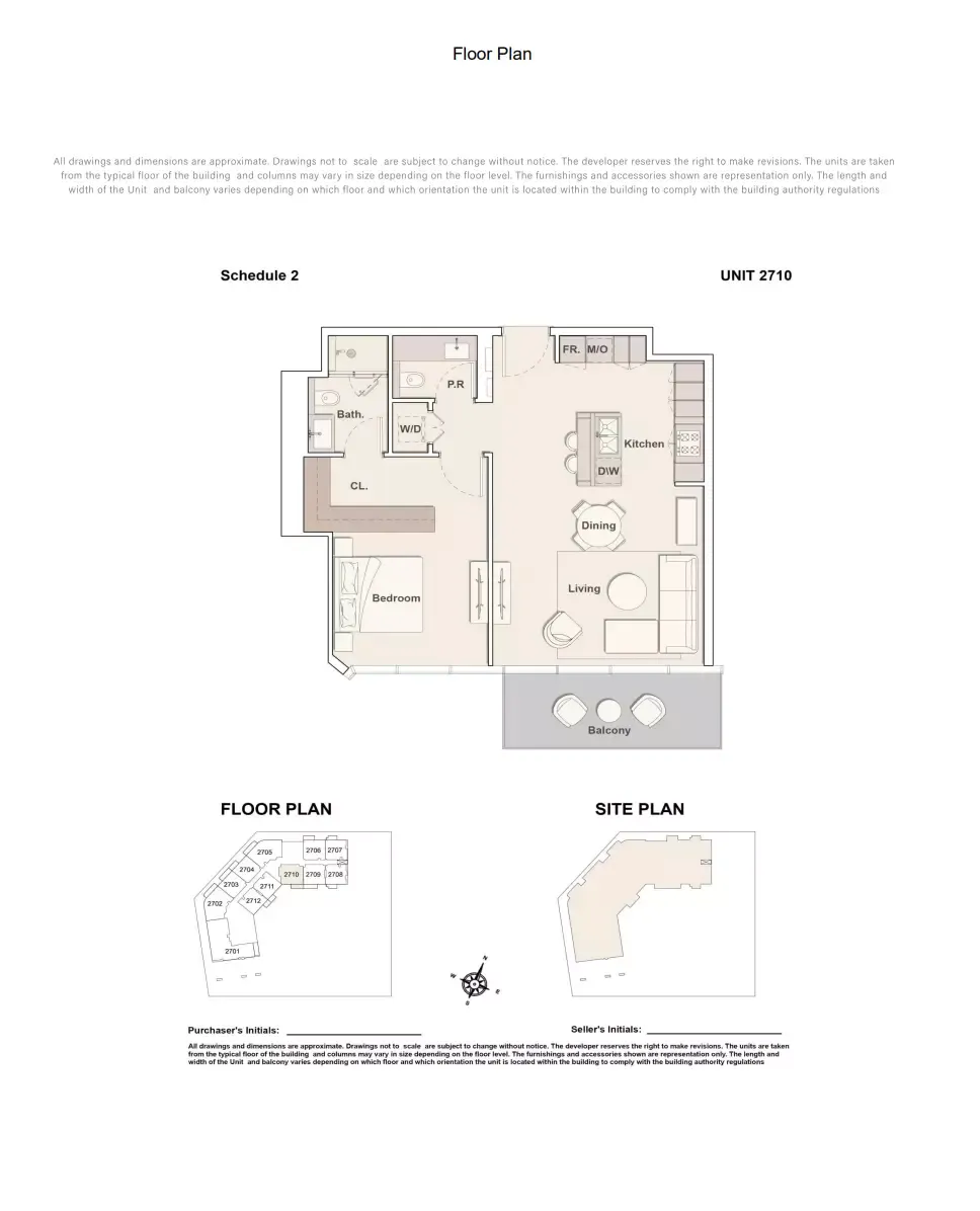 Floor plan for Unit 2710