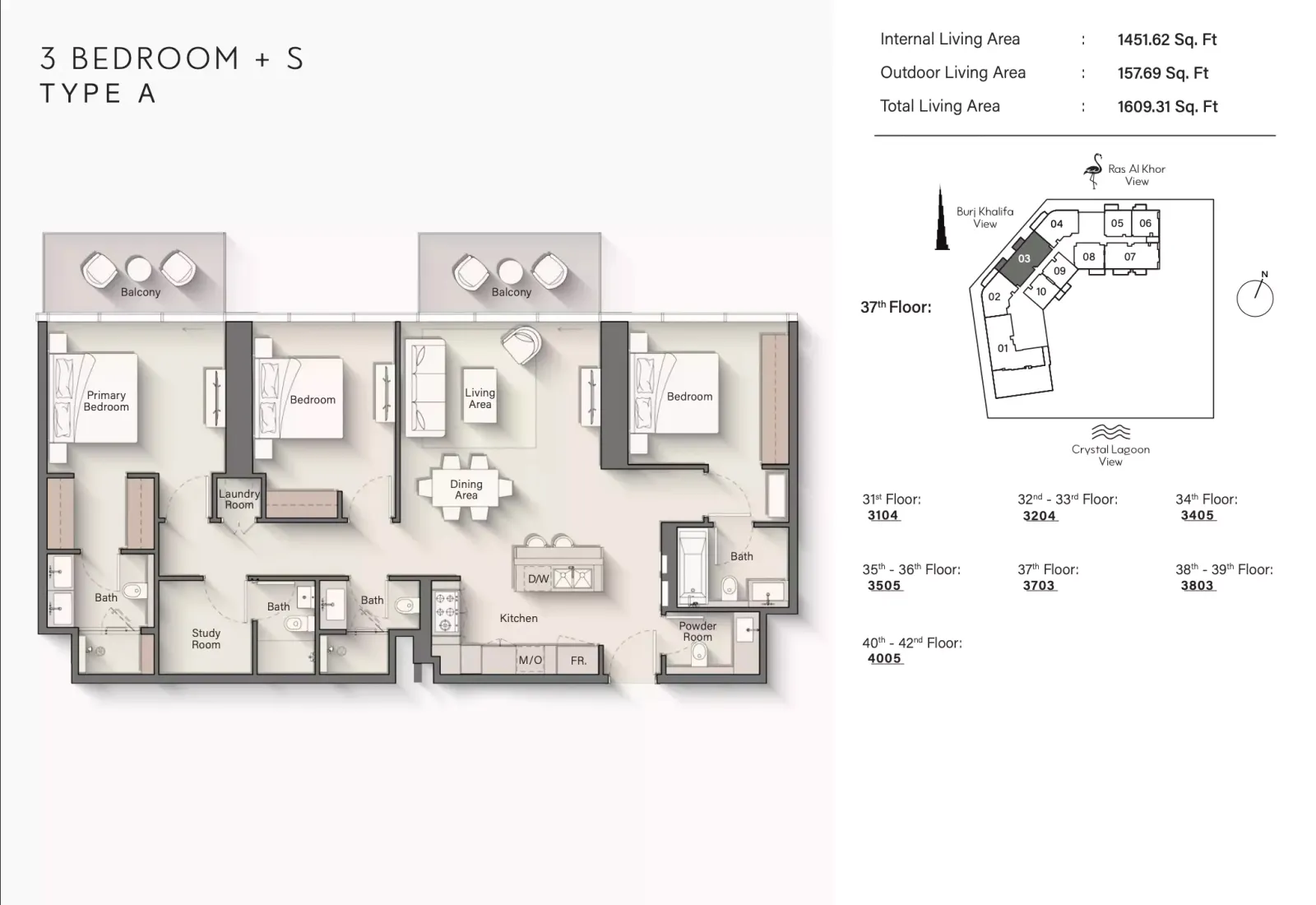 Floor plan for Type A+S