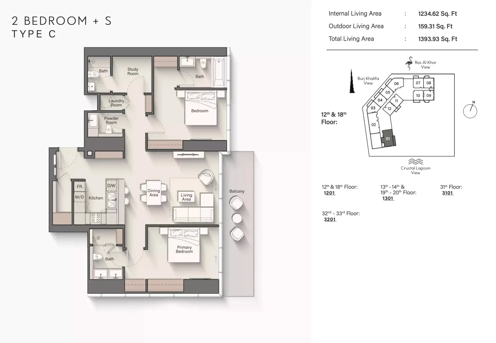 Floor plan for Type C+S
