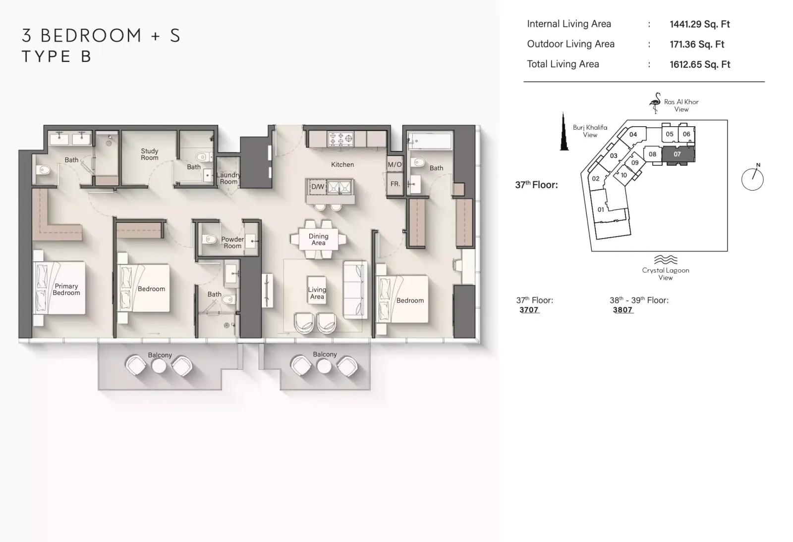 Floor plan for Type B+S