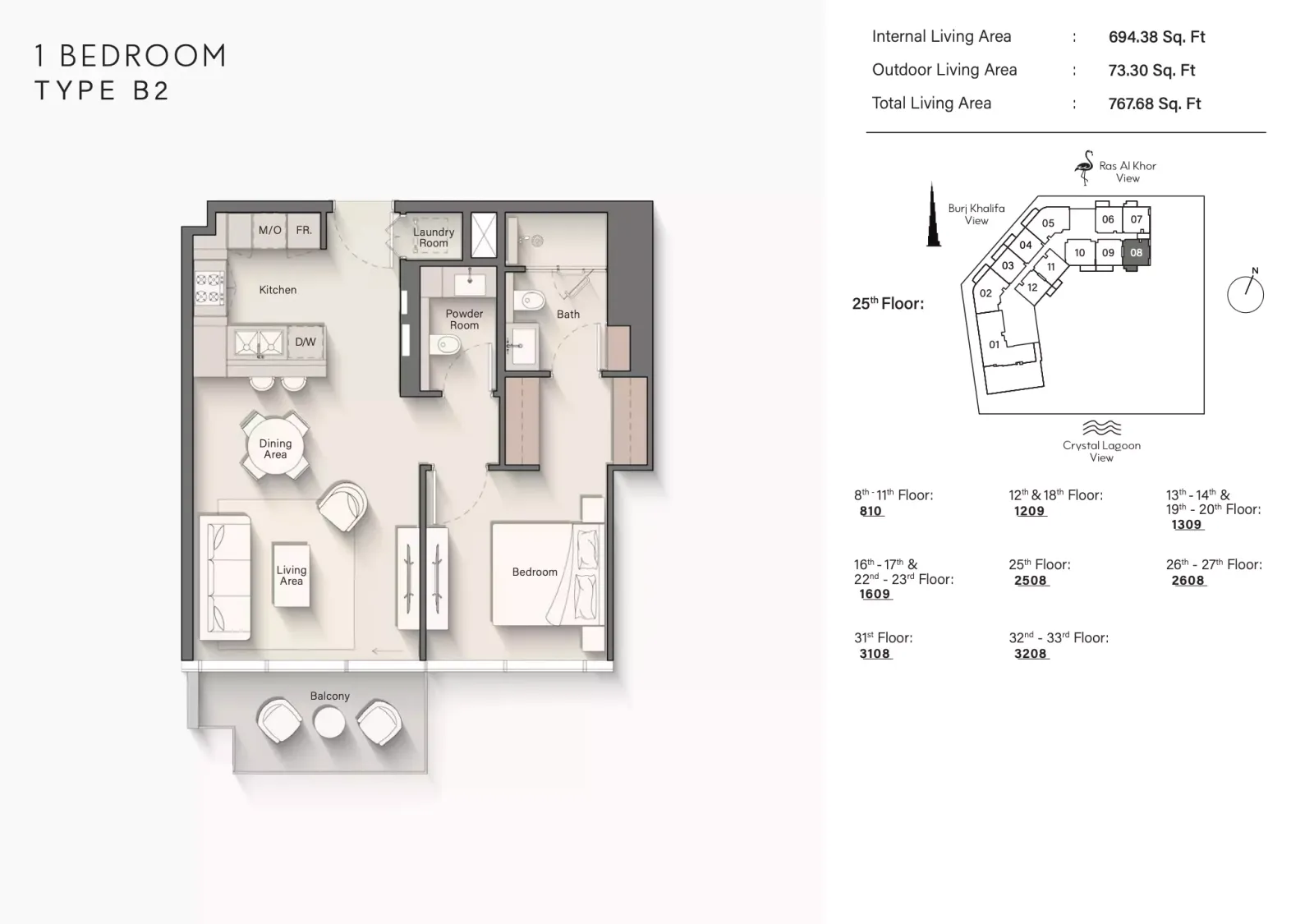 Floor plan for Type B2