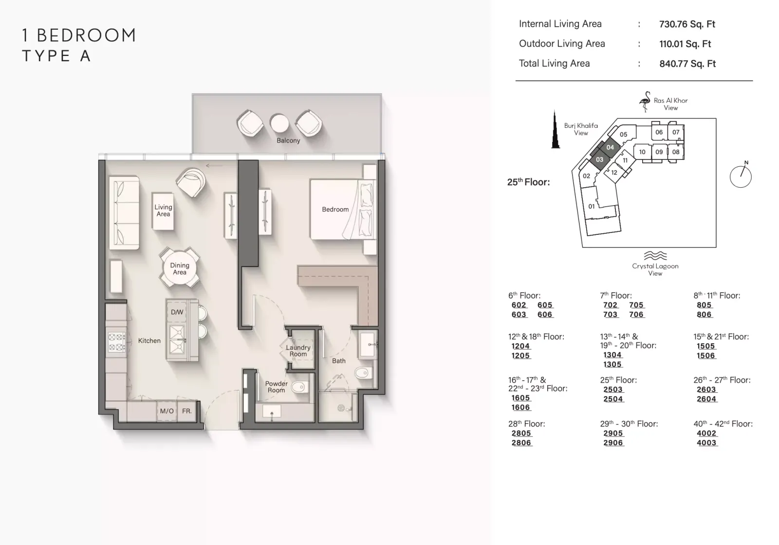 Floor plan for Type A