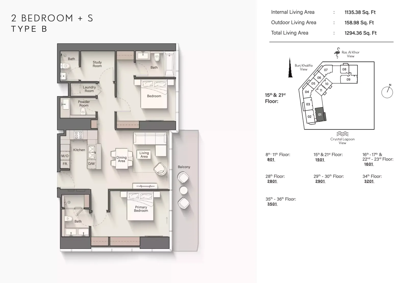 Floor plan for Type B+S