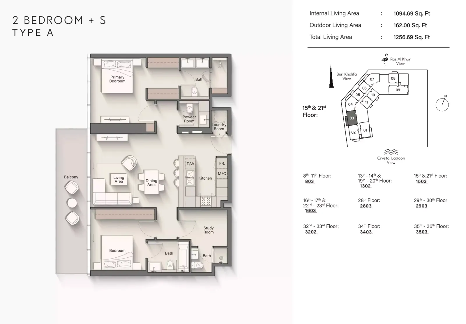 Floor plan for Type A+S