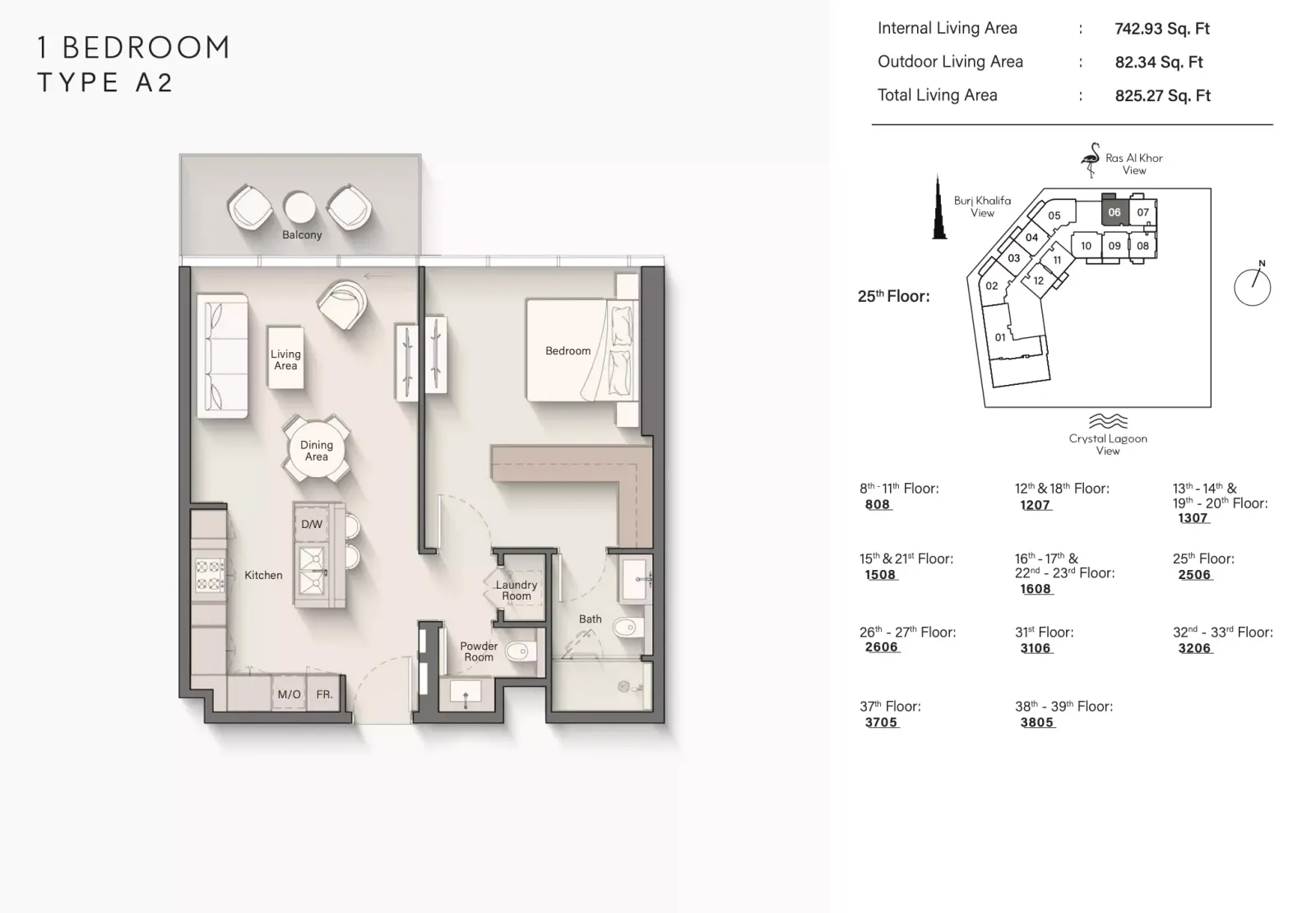 Floor plan for Type A2