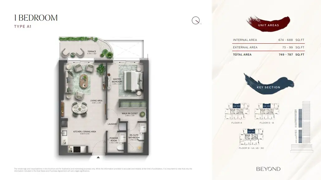 Floor plan for Type A1