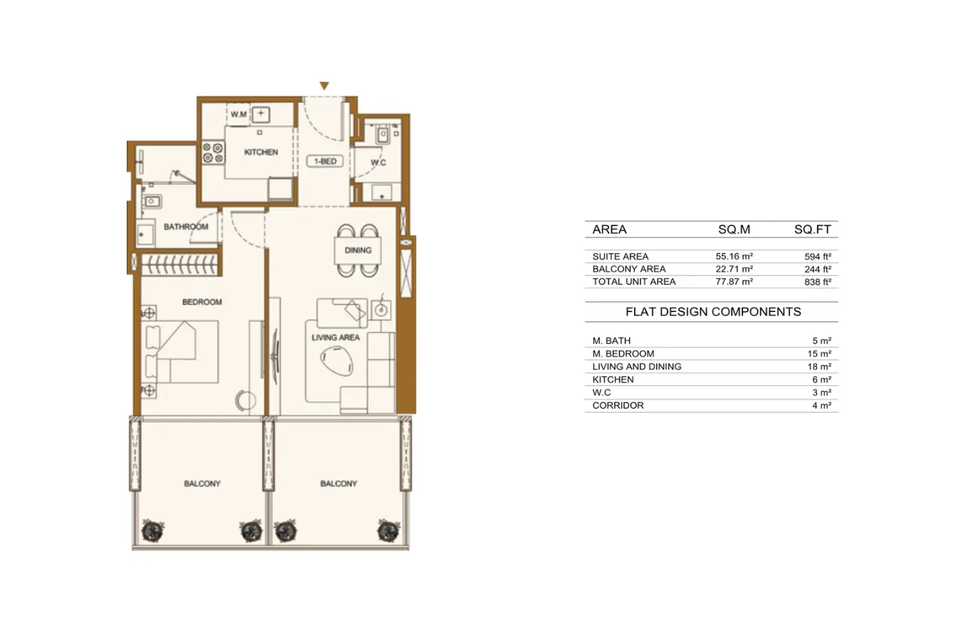 Floor plan for Type 1