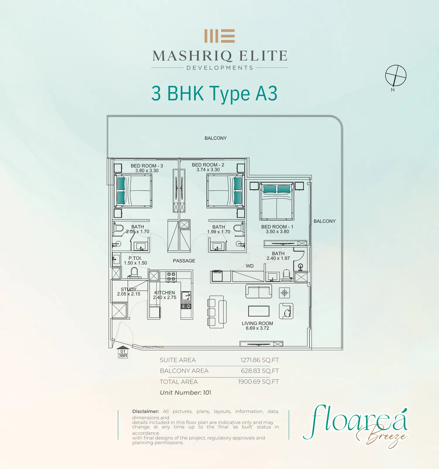Floor plan for Type A3
