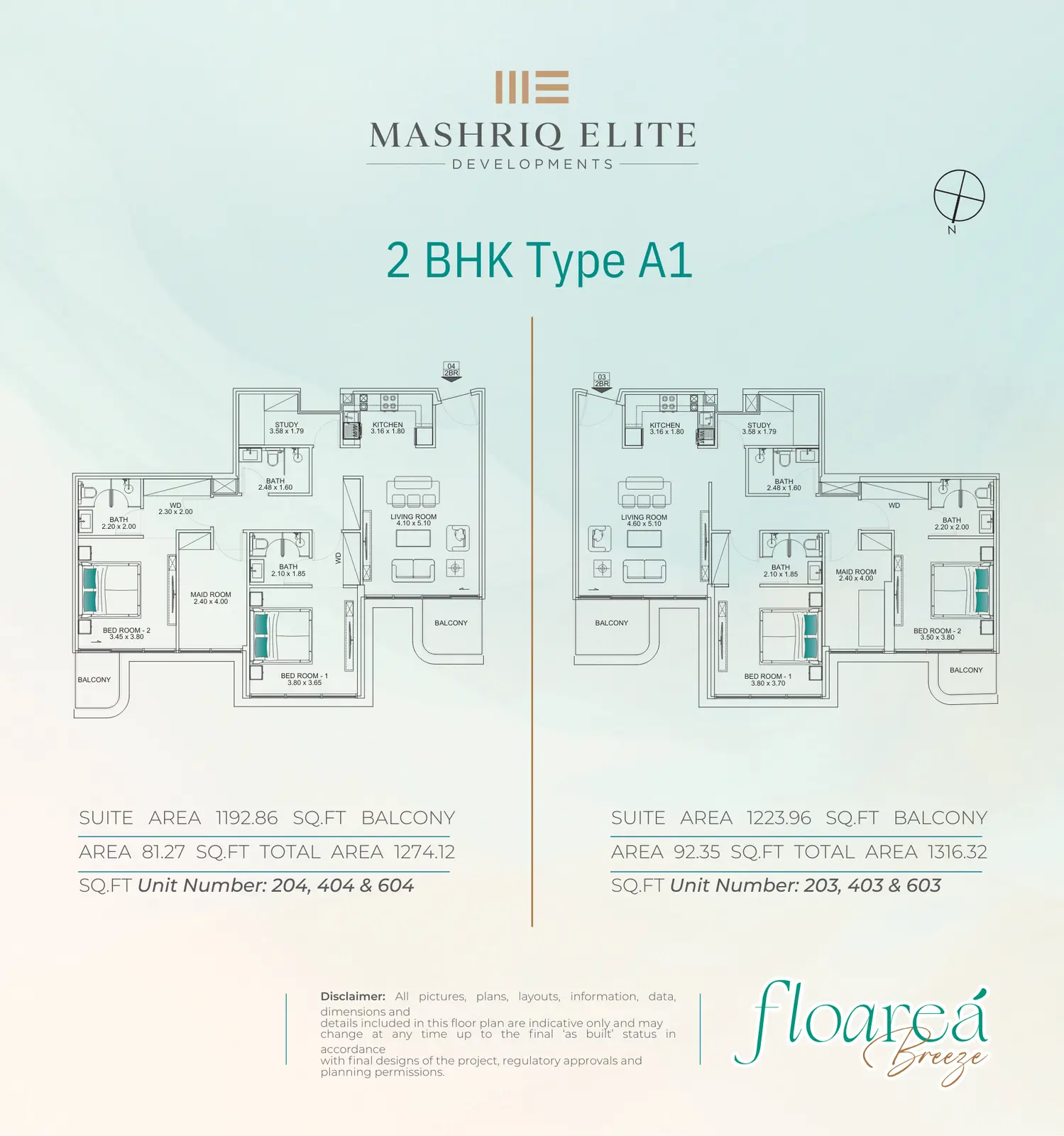 Floor plan for Type A1