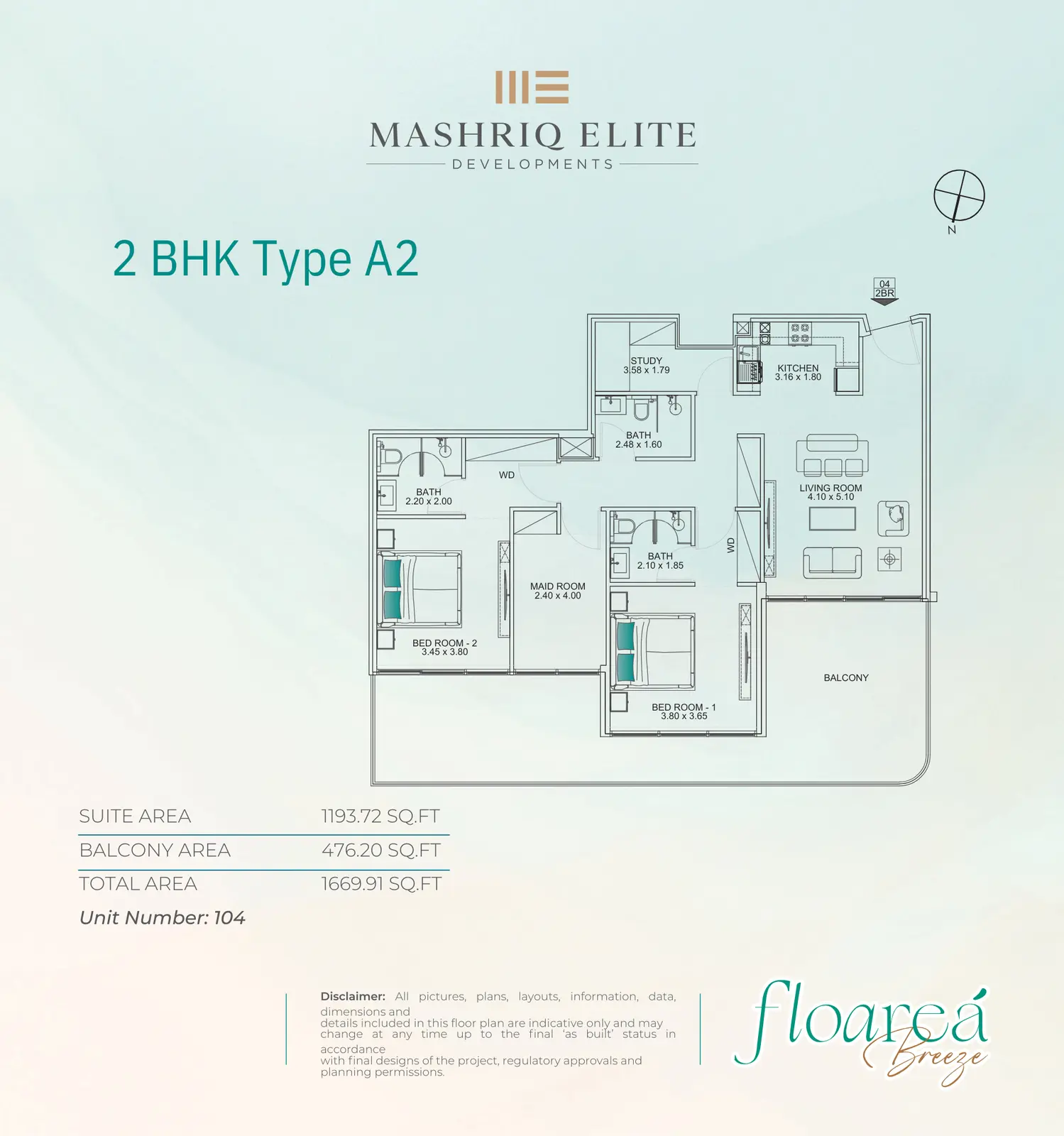 Floor plan for Type A2