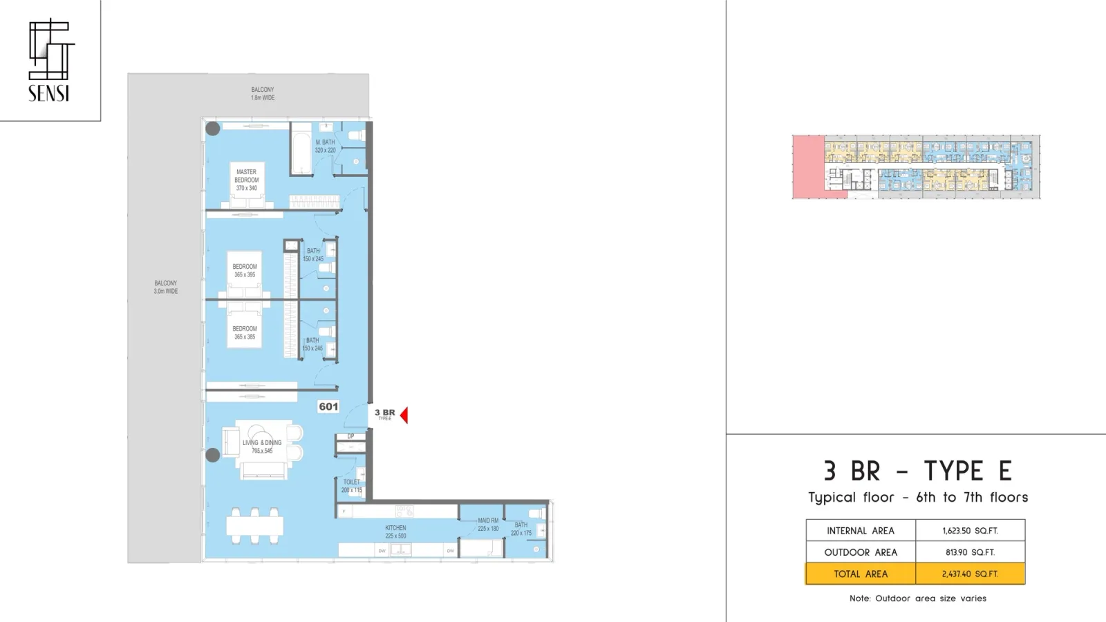 Floor plan for Type E
