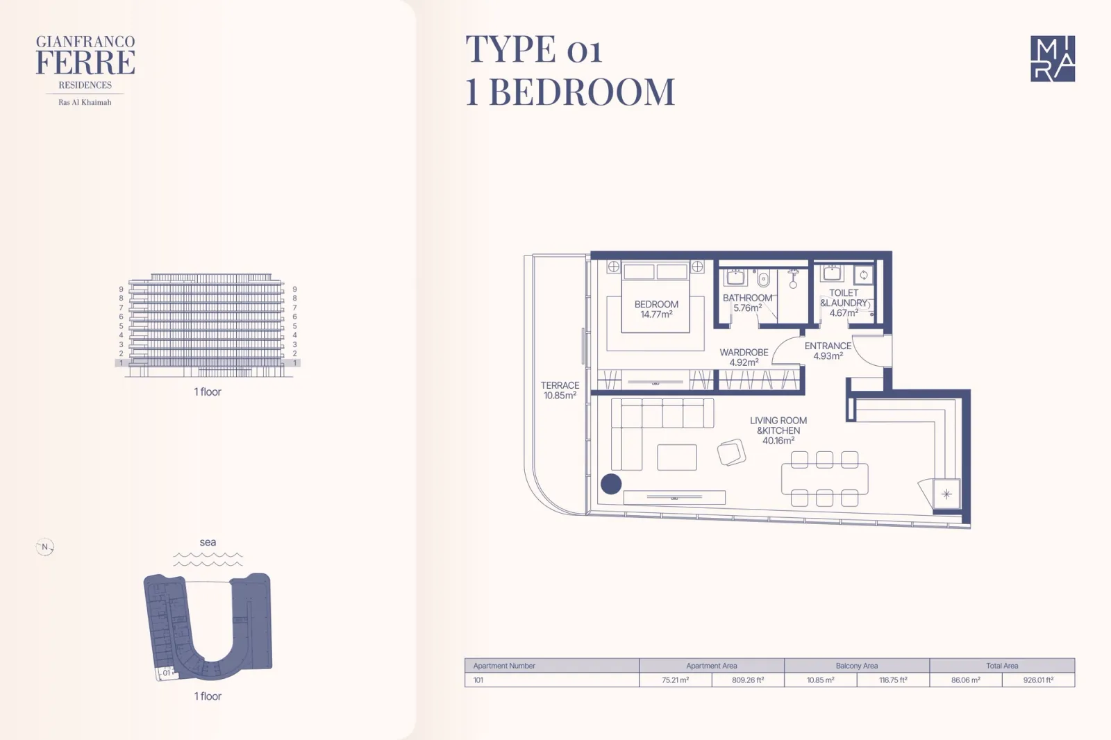 Floor plan for Type 01