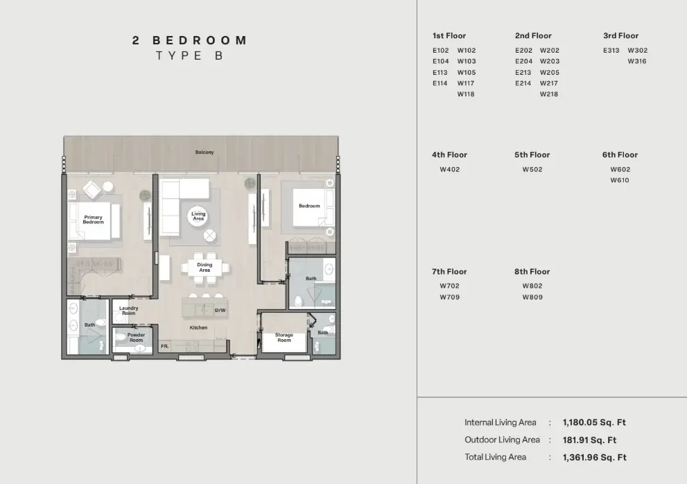 Floor plan for Type B