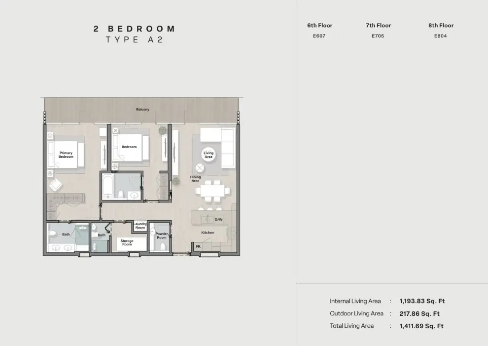 Floor plan for Type A2