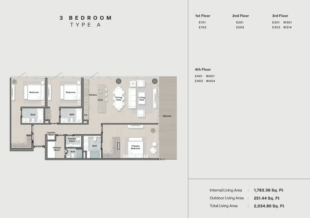 Floor plan for Type A