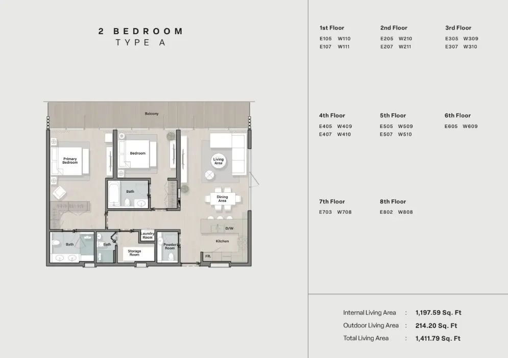 Floor plan for Type A