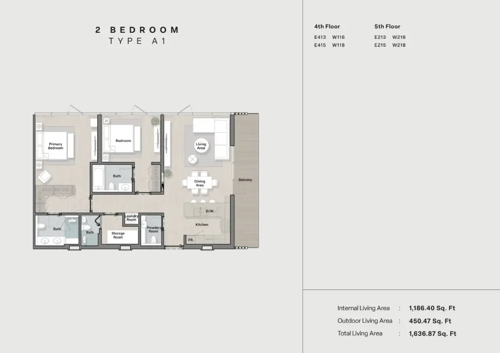 Floor plan for Type A1