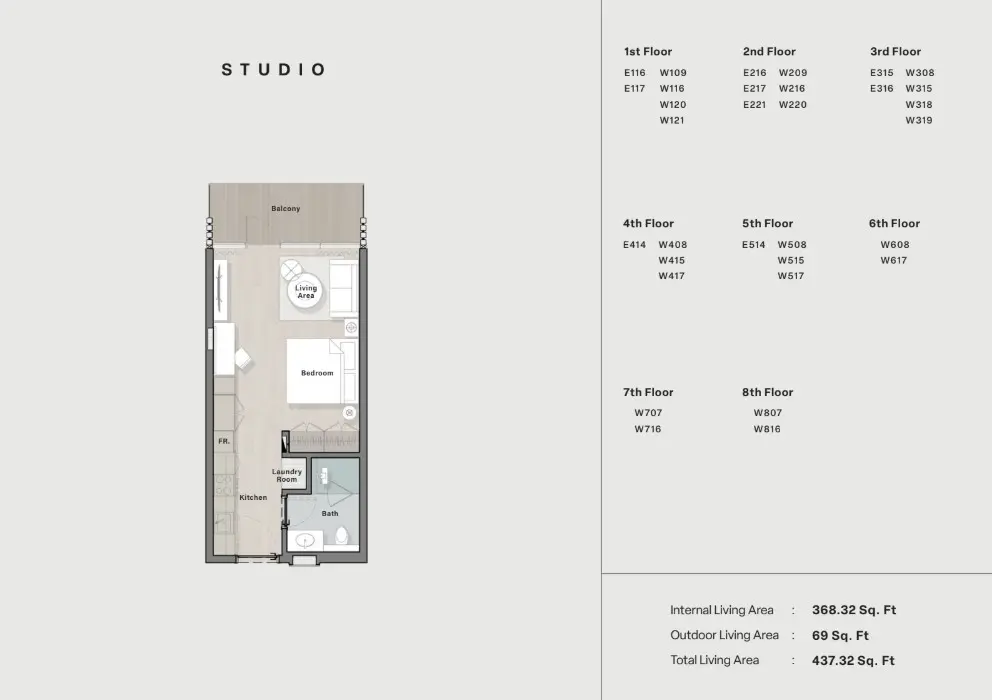 Floor plan for Type A