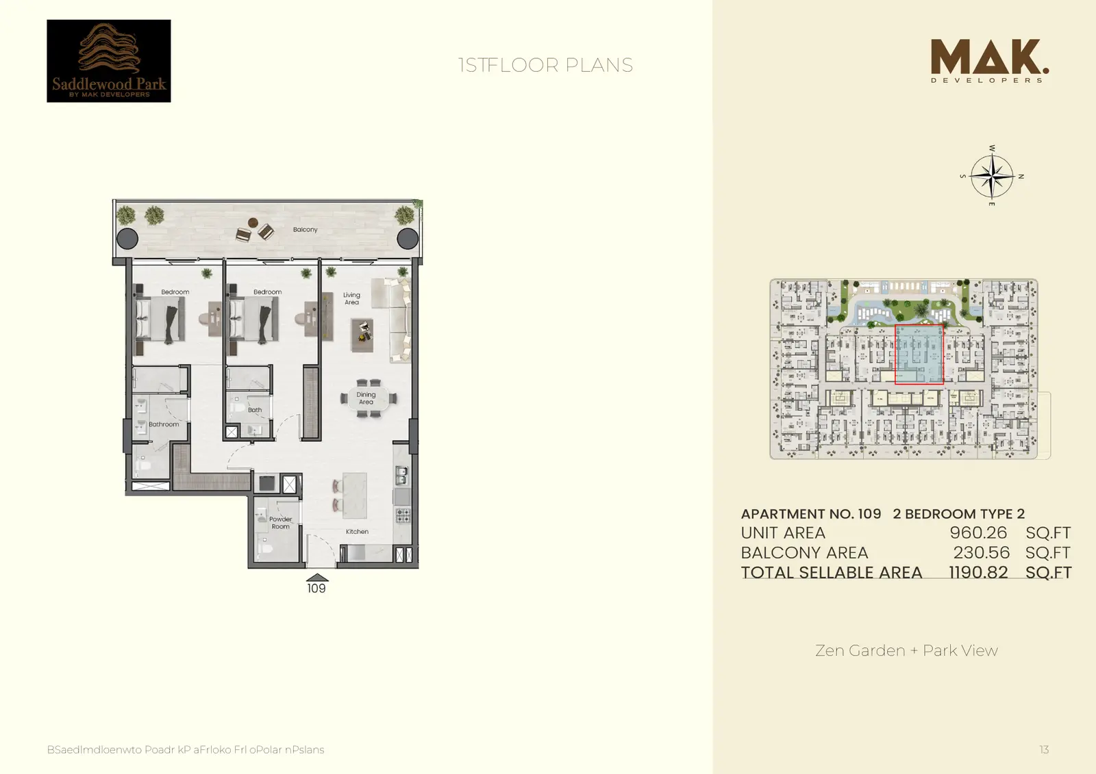 Floor plan for Type 2C
