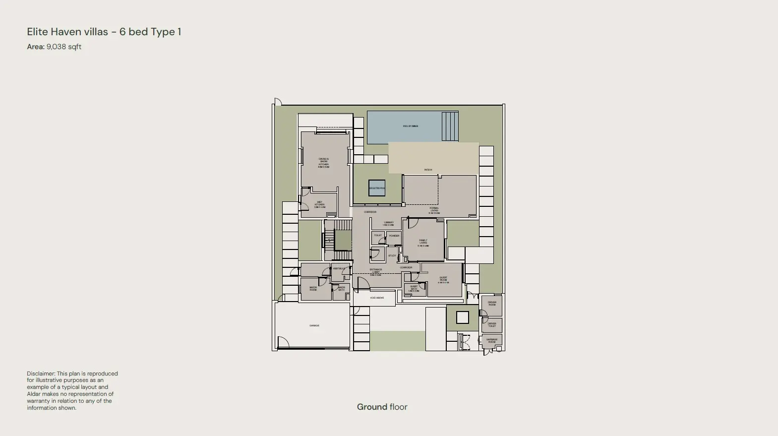 Floor plan for Elite Haven Villas- Type 1