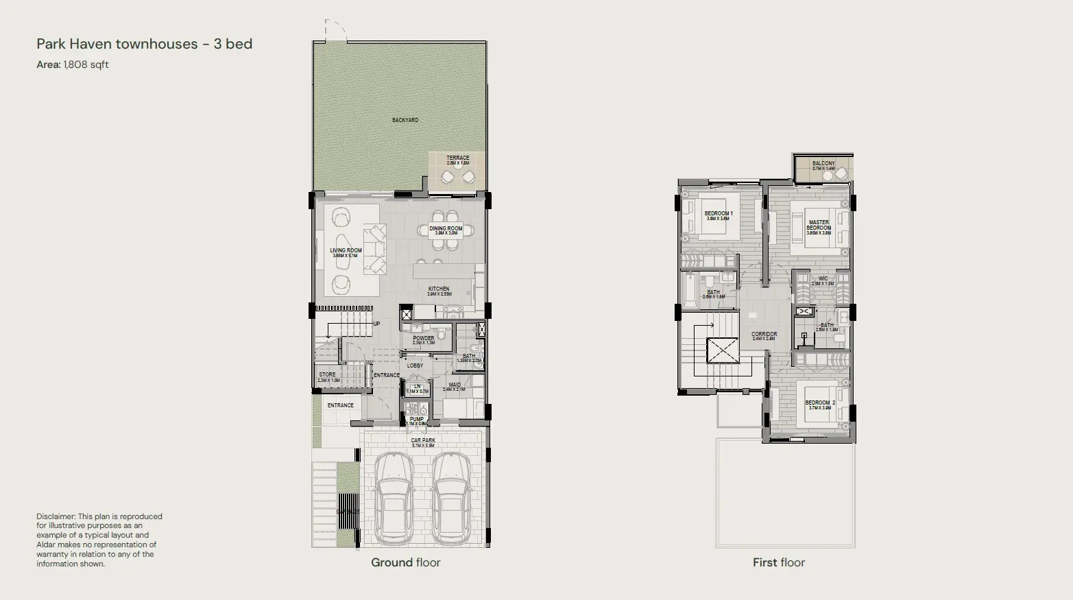 Floor plan for Park Haven Townhouses