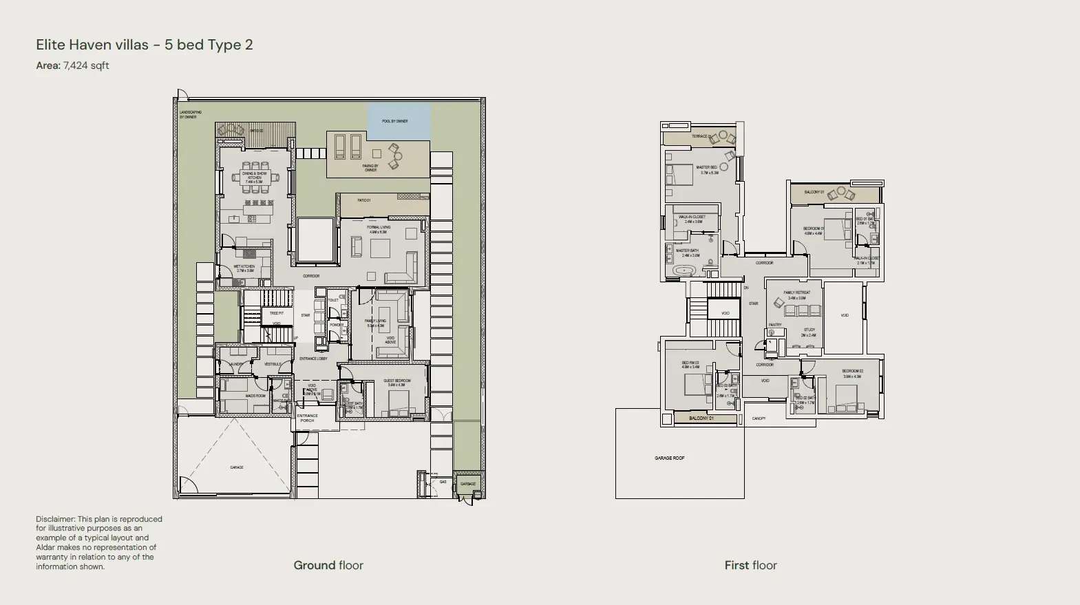 Floor plan for Elite Haven Villas- Type 2