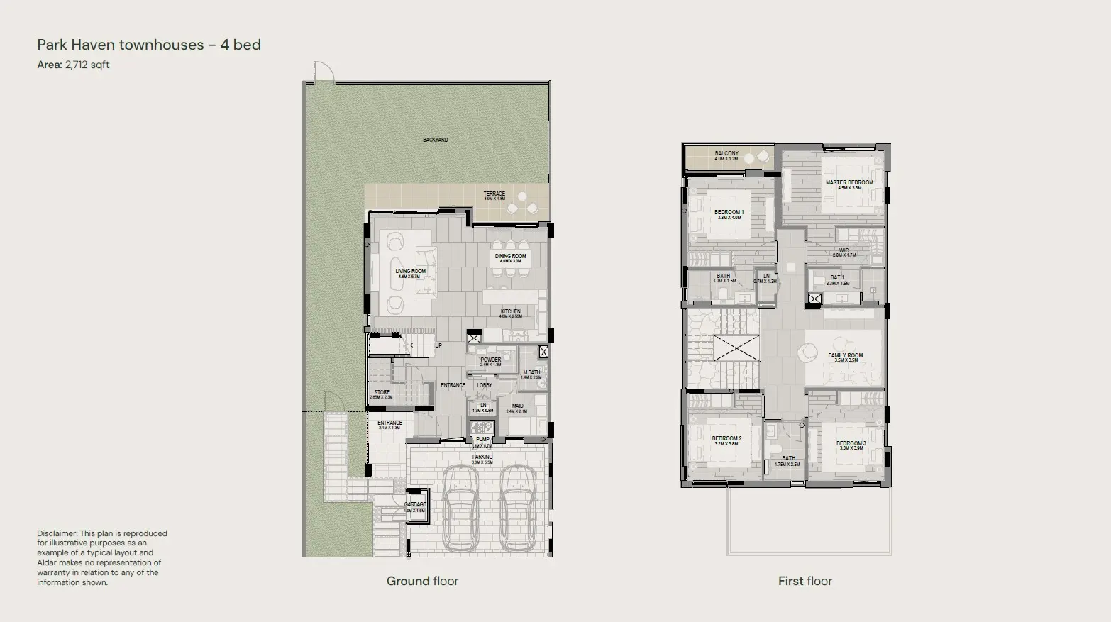 Floor plan for Park Haven Townhouses