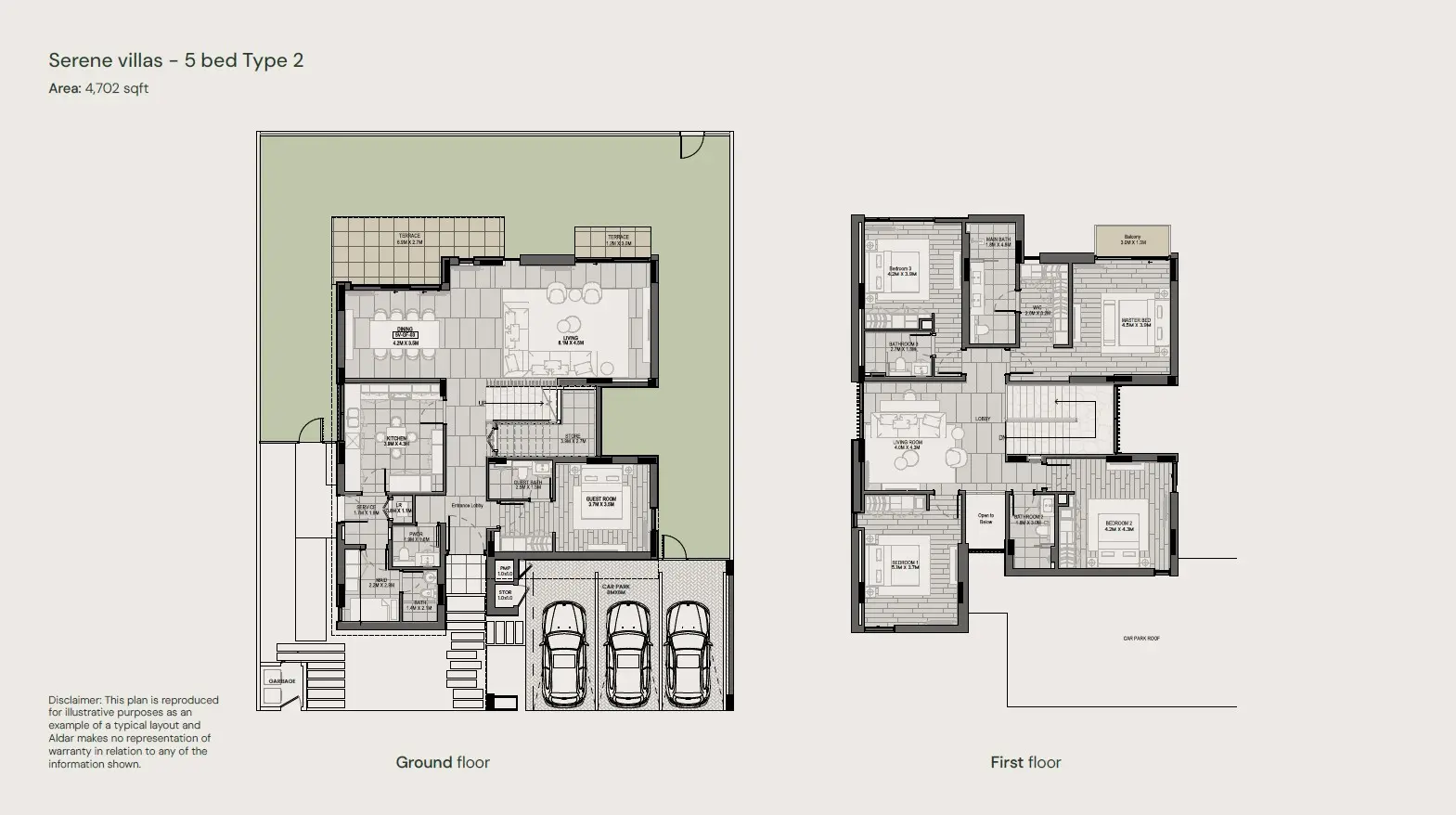 Floor plan for Serene Villas- Type 2