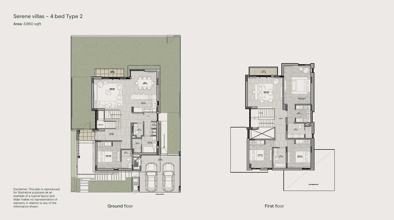 Floor plan for Serene Villas Type 2
