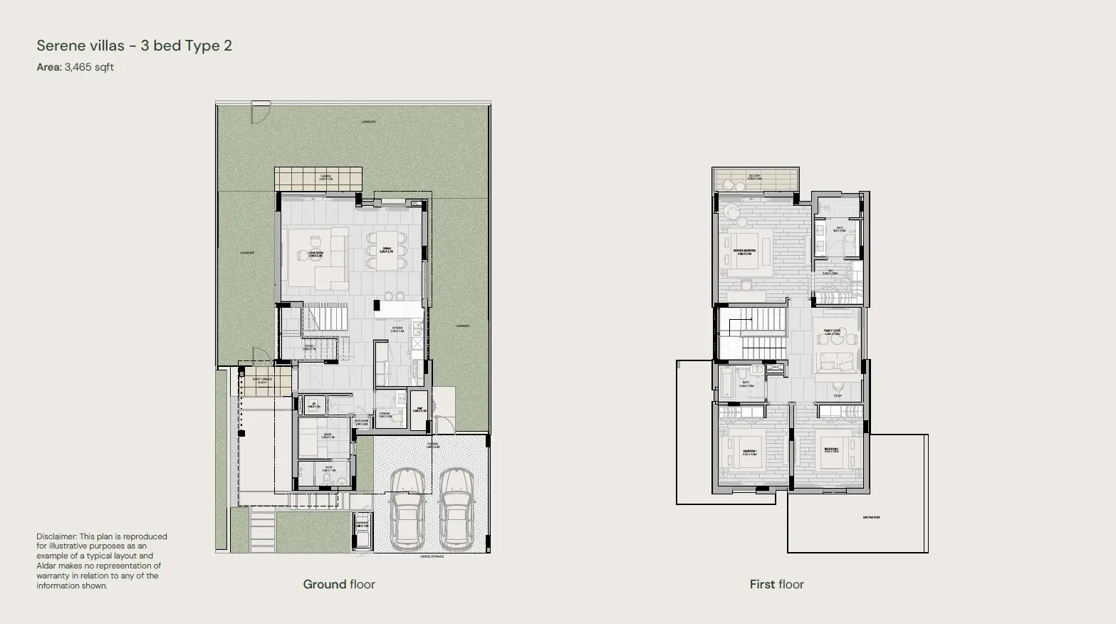Floor plan for Serene Villas Type 2