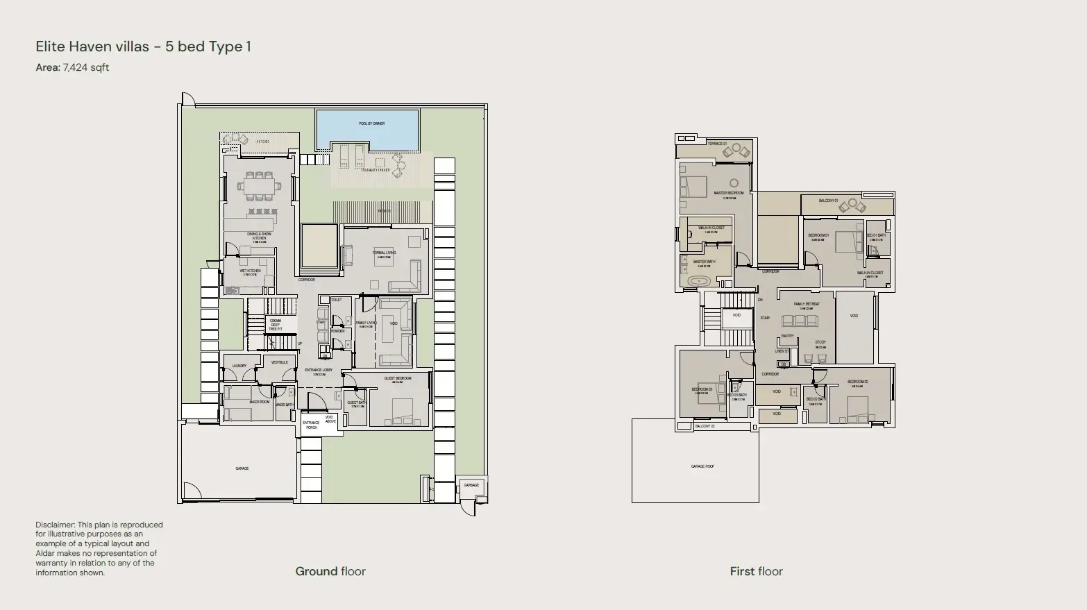 Floor plan for Elite Haven Villas Type 1
