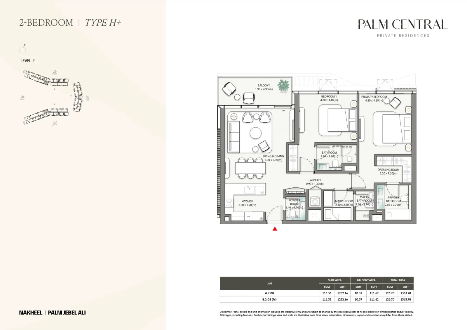 Floor plan for Type H+
