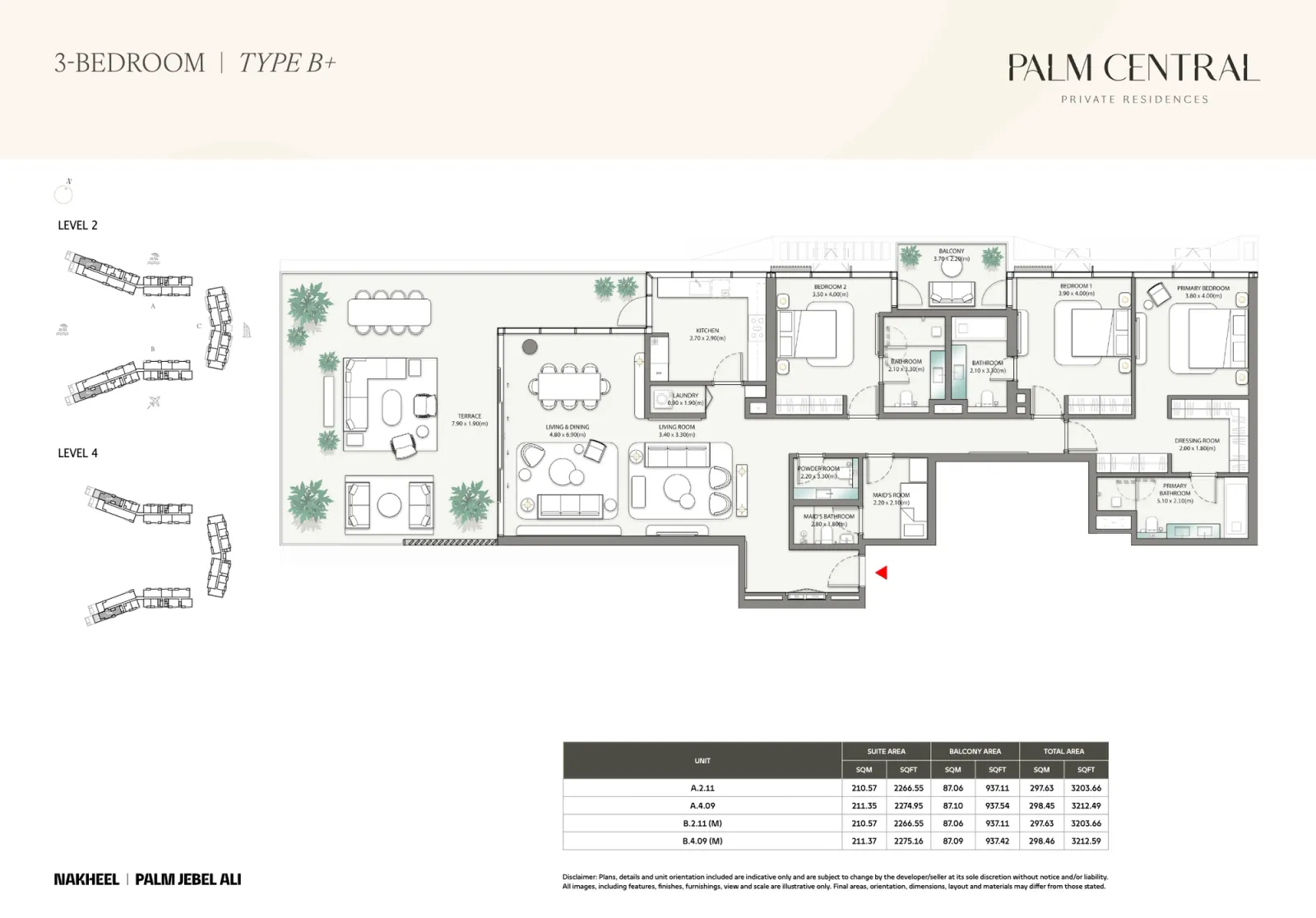 Floor plan for Type B+