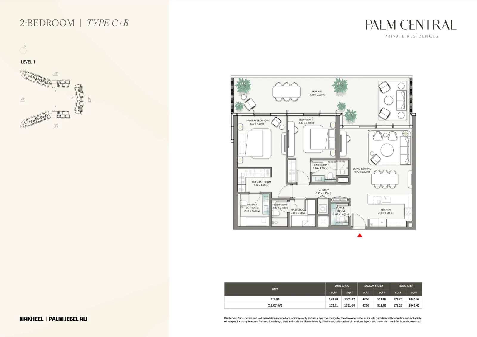 Floor plan for Type C+B