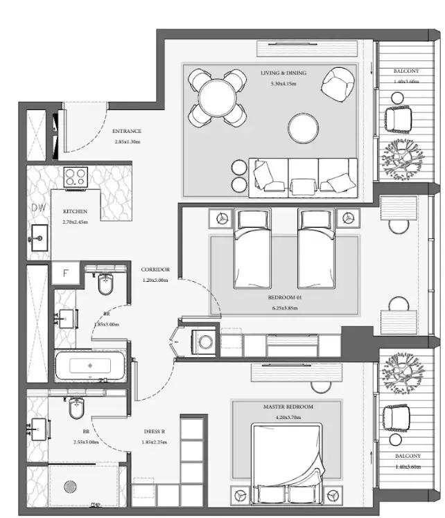 Floor plan for Type 8