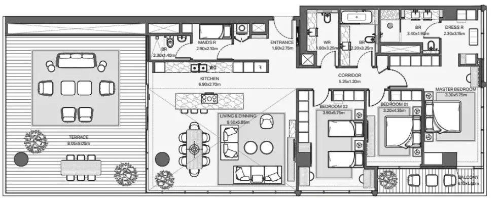 Floor plan for Type 15