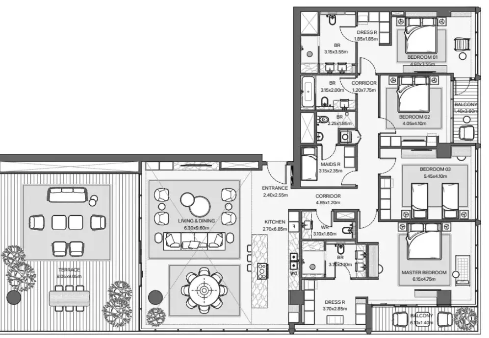 Floor plan for Type 3