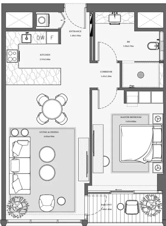 Floor plan for Type 1