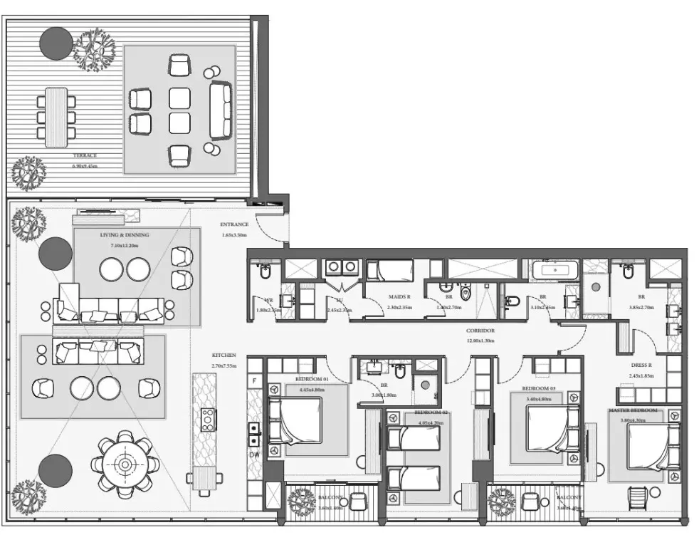 Floor plan for Type 1